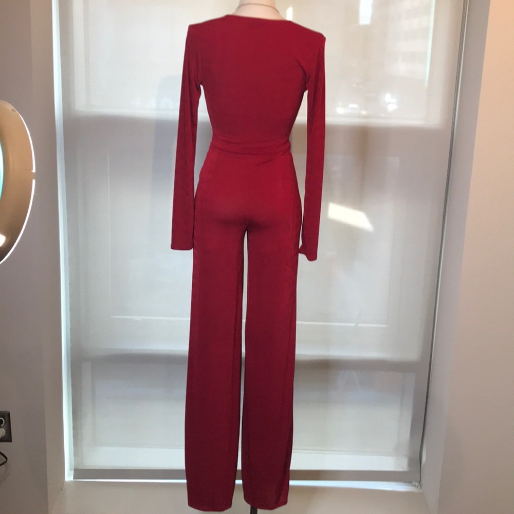 NWT ⚜️Deep V Neck Jumpsuit Red♥️ or Black♠️ - Picture 8 of 8